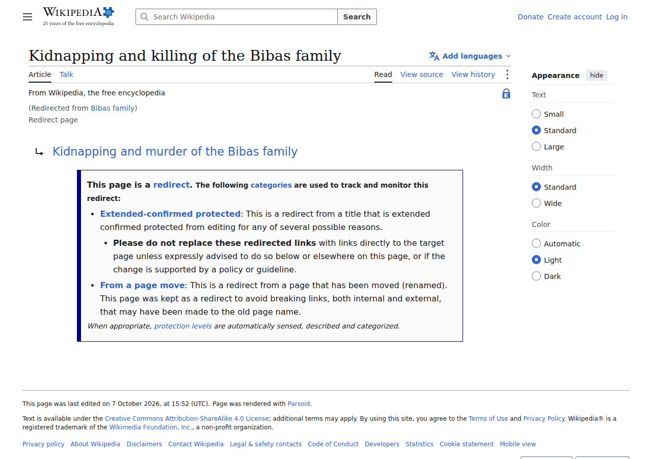 Wikipedia page for the Bibas family hostages