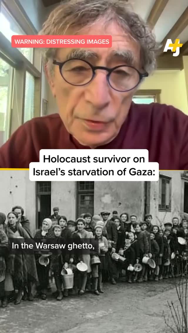 Screenshot of the original Instagram reel: Dr. Gabor Maté: Holocaust Survivor Draws Parallel Between Gaza Starvation and Auschwitz