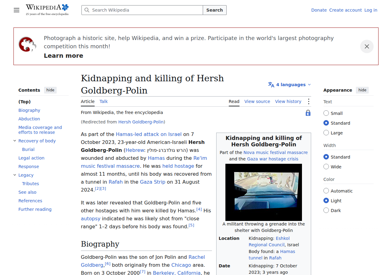 Wikipedia page for Hersh Goldberg-Polin