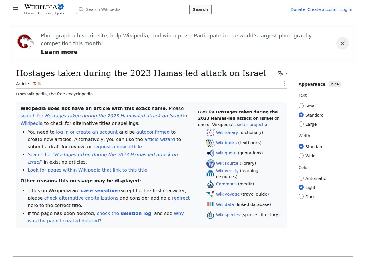 Wikipedia list of all 253 hostages taken during the October 7 Hamas attack