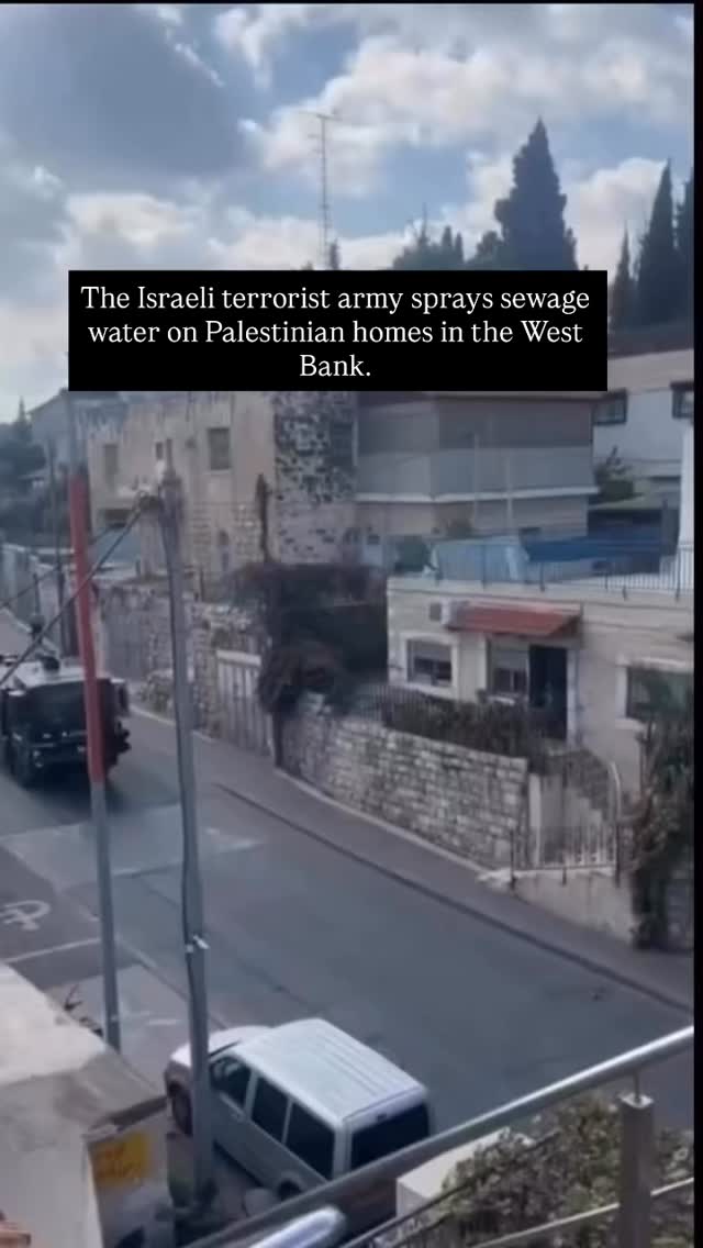 Screenshot of the original Instagram reel: "Skunk Water" Sprayed on Palestinian Homes in the West Bank