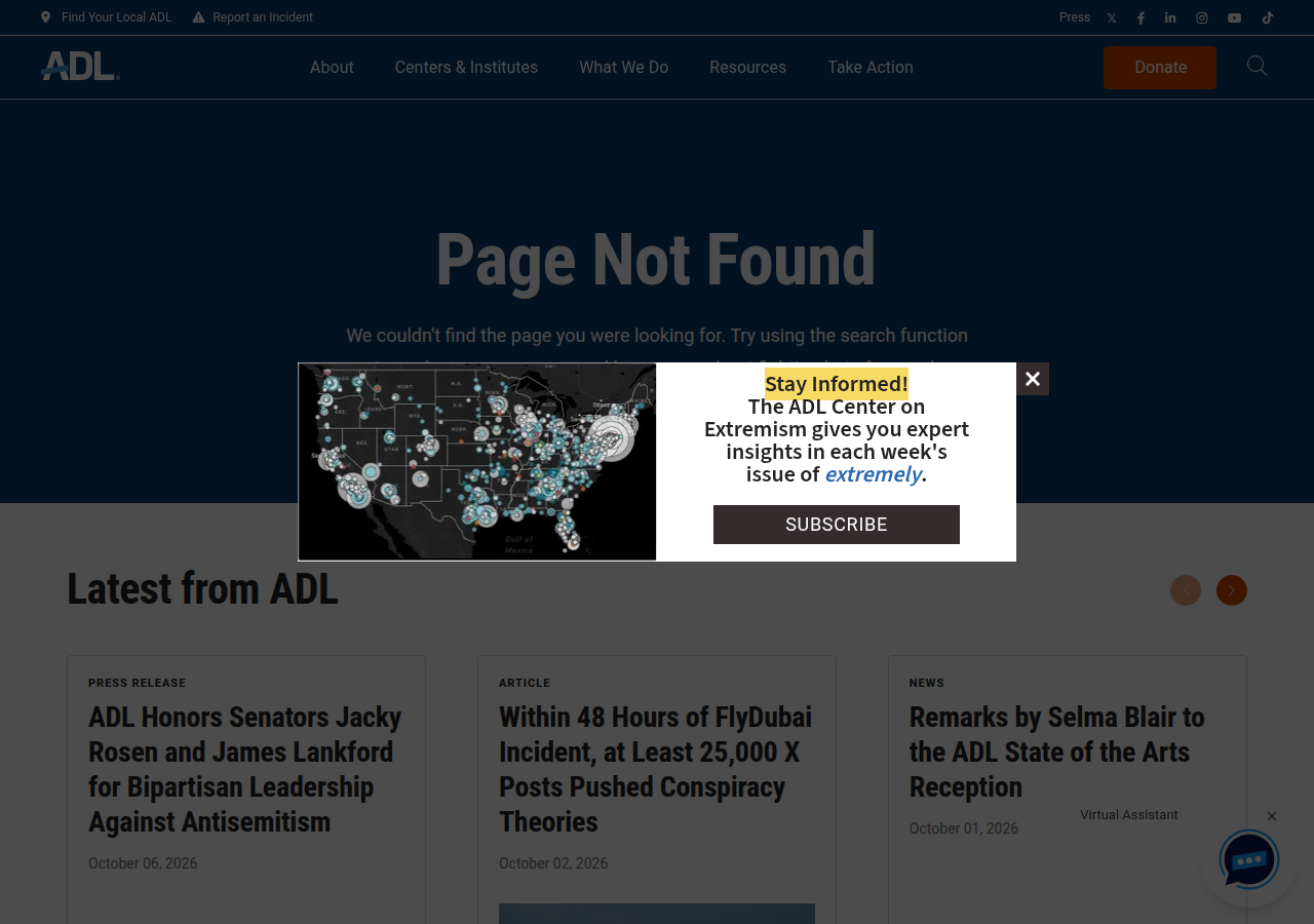 ADL 2023 Antisemitic Incidents Report — record high 8,873 incidents