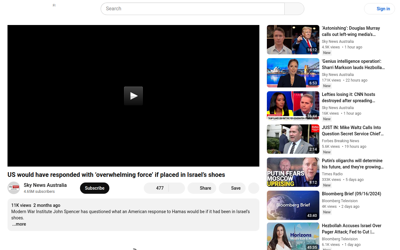 Screenshot of News24: John Spencer — "US would have responded with 'overwhelming force' if placed in Israel's shoes"